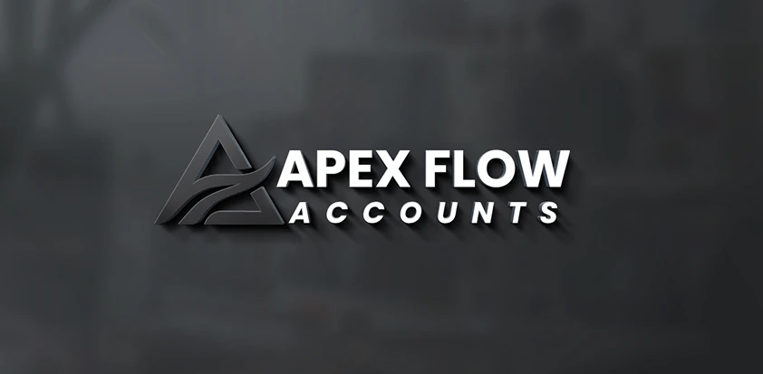 Logo mockup and internal office branding for Apex Flow Accounts, created by My Digital Solutions – The Global Tech Hub®, the flagship digital brand of The MDS Group Global Ltd, at MediaCityUK, Salford, Greater Manchester, UK, illustrating a modern workplace design with cohesive visual identity and professional brand transformation.