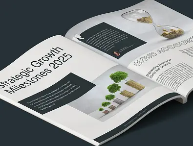 Brochure mockup designed by My Digital Solutions – The Global Tech Hub®, a flagship brand of The MDS Group Global Ltd, showcasing professional print design and modern brand identity for Apex Flow Accounts