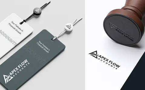 Official company seal and marketing mockup for Apex Flow Accounts, designed by My Digital Solutions – The Global Tech Hub®, the flagship digital brand of The MDS Group Global Ltd, at MediaCityUK, Salford, Greater Manchester, UK, showcasing professional branding, cohesive visual identity, and creative promotional design that elevates the client’s brand credibility and market presence.