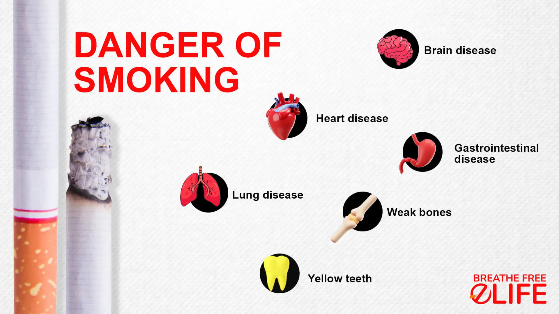 Stop smoking campaign logo featuring cigarette and prohibitive sign.