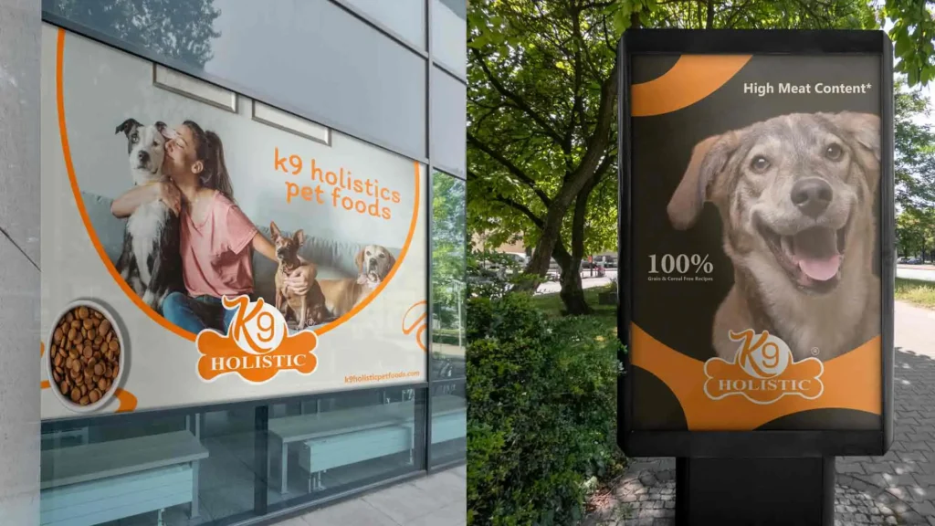 Creative branding package for K9 Holistic®, a premium UK pet food brand.
