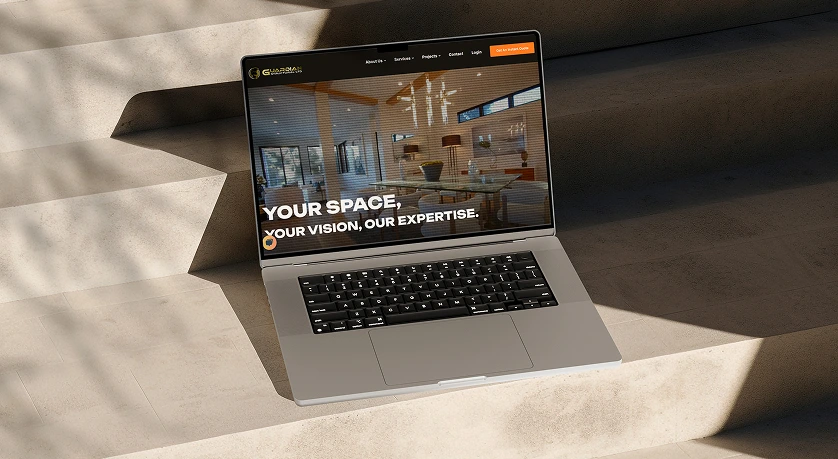 Guardian Structural Ltd website displayed on a laptop, designed and developed by My Digital Solutions – The Global Tech Hub®, the flagship digital brand of The MDS Group Global Ltd, at MediaCityUK, Salford, Greater Manchester, UK, showcasing a modern responsive design that highlights the client’s structural services including wall removal, chimney removal, RSJ installations, and home alterations across Manchester and the North West UK.