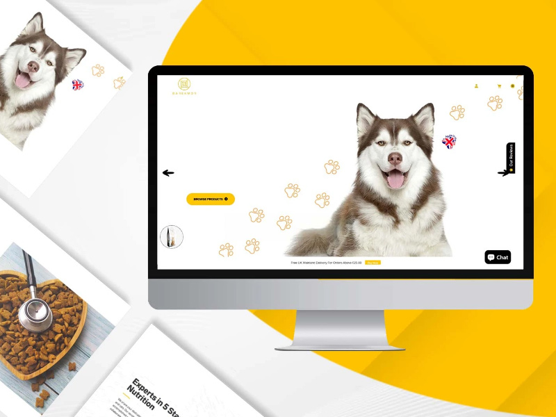Responsive website development for Barekmor® Pet Foods, a premium UK-made grain-free and hypoallergenic pet food brand. Created by My Digital Solutions – The Global Tech Hub®, part of The MDS Group Global Ltd, MediaCityUK, Salford, Greater Manchester, UK. Highlights high-meat nutrition, eco-friendly packaging, and user-friendly design.