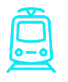 Tram icon representing convenient Metrolink connections to My Digital Solutions – The Global Tech Hub®, part of The MDS Group Global Ltd, located in MediaCityUK, Salford, Greater Manchester, UK, highlighting direct tram routes from Manchester city centre and Eccles.