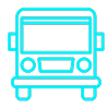 Bus icon illustrating convenient public transport routes to My Digital Solutions – The Global Tech Hub®, part of The MDS Group Global Ltd, located in MediaCityUK, Salford, Greater Manchester, UK, highlighting easy access from Manchester city centre and nearby towns by bus.